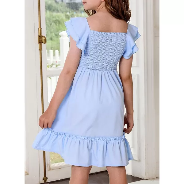 blibean Tween Girls Elegant Ruffle Sleeve Dresses Size 6-15 Years