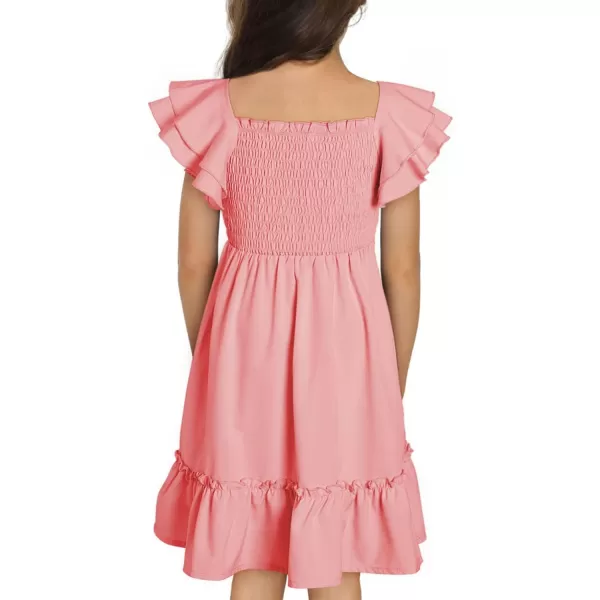 blibean Tween Girls Elegant Ruffle Sleeve Dresses Size 6-15 Years