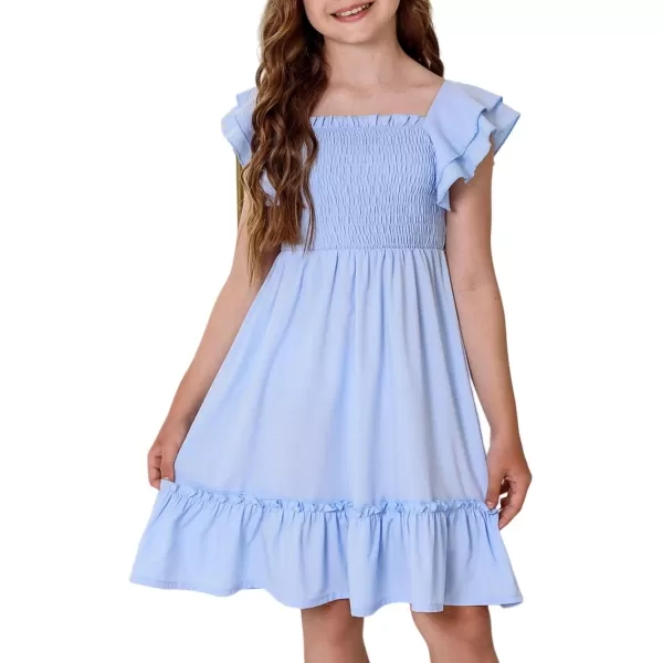blibean Tween Girls Elegant Ruffle Sleeve Dresses Size 6-15 Years