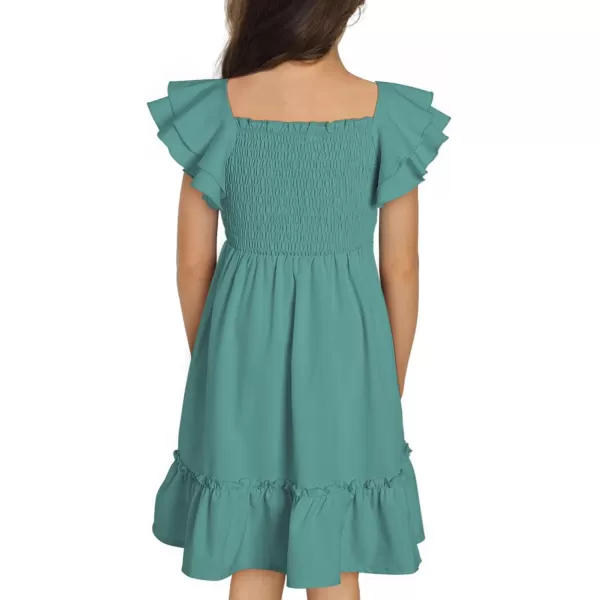 blibean Tween Girls Elegant Ruffle Sleeve Dresses Size 6-15 Years