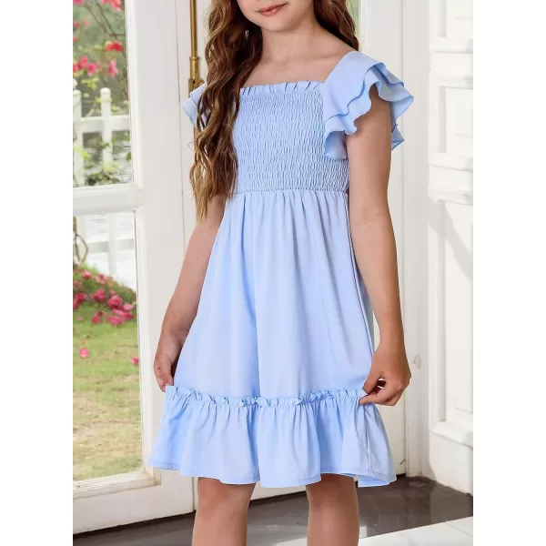 blibean Tween Girls Elegant Ruffle Sleeve Dresses Size 6-15 Years