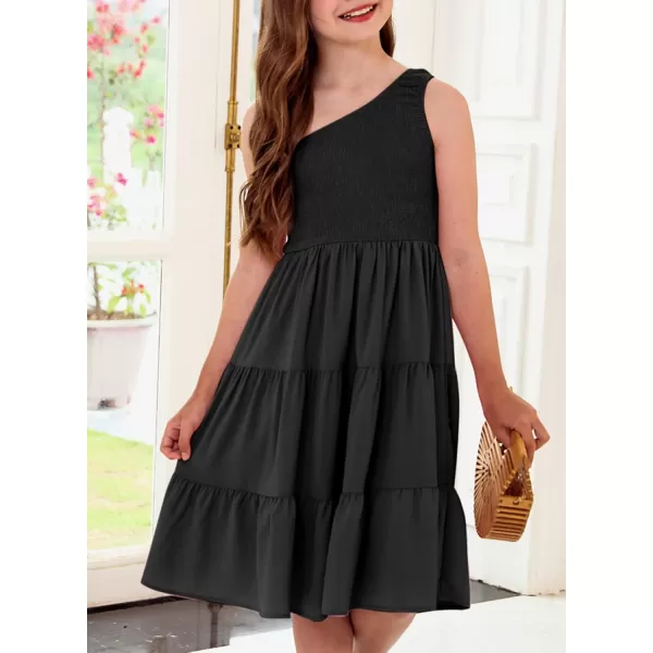 blibean Tween Girls One-Shoulder Dresses Size 6-15 Years Old