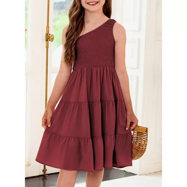 blibean Tween Girls One-Shoulder Dresses Size 6-15 Years Old