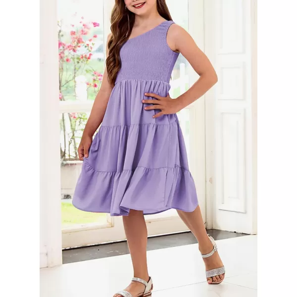 blibean Tween Girls One-Shoulder Dresses Size 6-15 Years Old