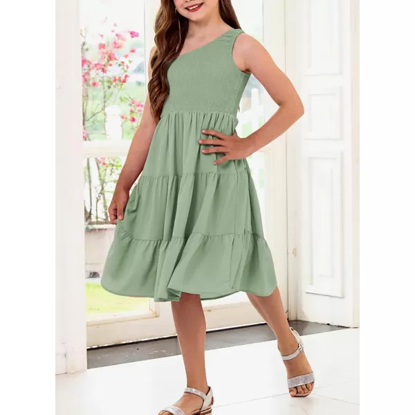 blibean Tween Girls One-Shoulder Dresses Size 6-15 Years Old