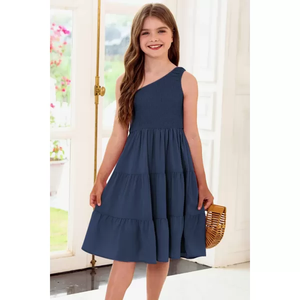 blibean Tween Girls One-Shoulder Dresses Size 6-15 Years Old