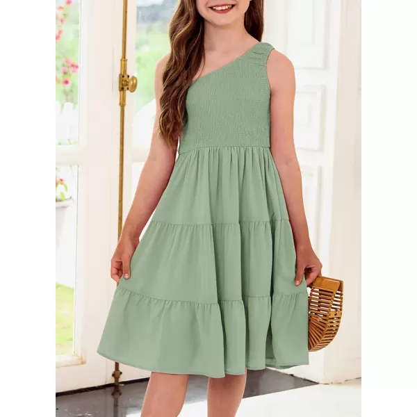 blibean Tween Girls One-Shoulder Dresses Size 6-15 Years Old