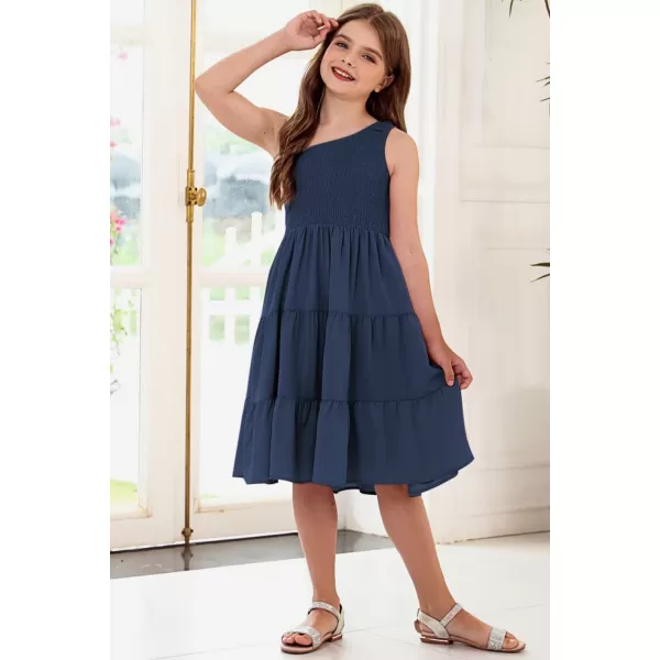 blibean Tween Girls One-Shoulder Dresses Size 6-15 Years Old