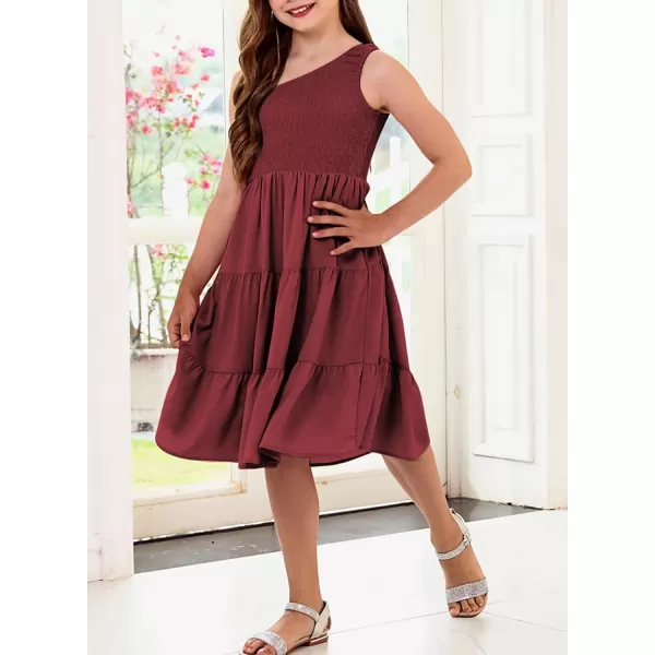 blibean Tween Girls One-Shoulder Dresses Size 6-15 Years Old