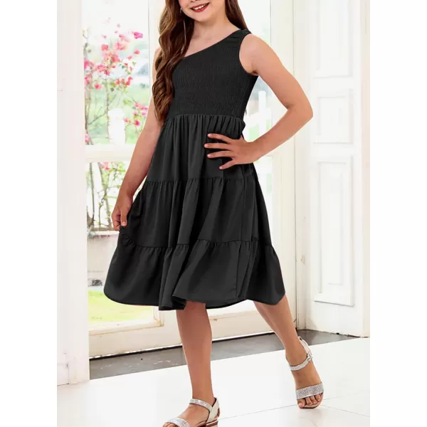 blibean Tween Girls One-Shoulder Dresses Size 6-15 Years Old