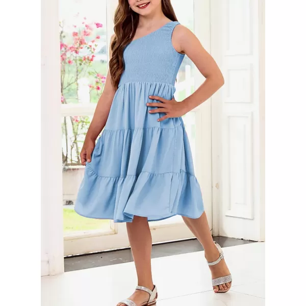 blibean Tween Girls One-Shoulder Dresses Size 6-15 Years Old