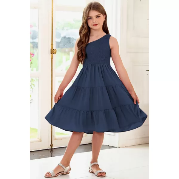 blibean Tween Girls One-Shoulder Dresses Size 6-15 Years Old