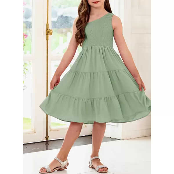 blibean Tween Girls One-Shoulder Dresses Size 6-15 Years Old