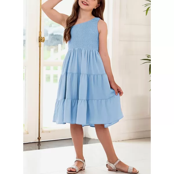 blibean Tween Girls One-Shoulder Dresses Size 6-15 Years Old