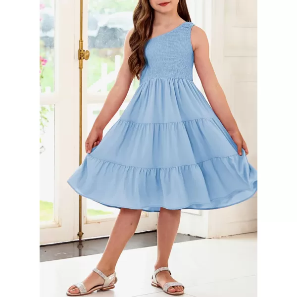 blibean Tween Girls One-Shoulder Dresses Size 6-15 Years Old