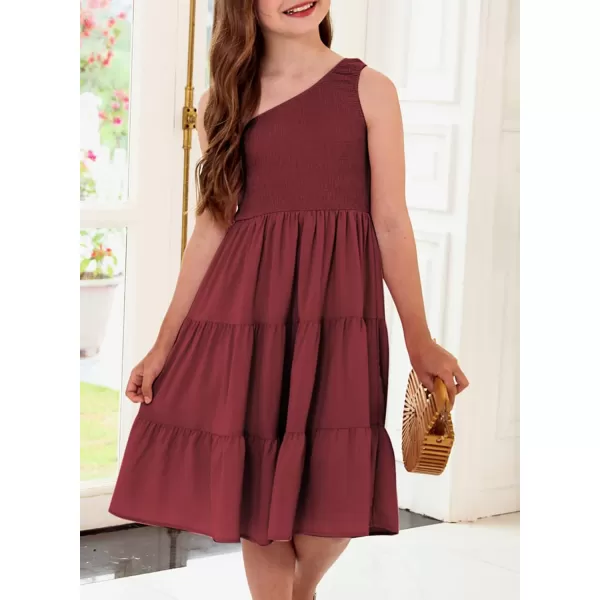blibean Tween Girls One-Shoulder Dresses Size 6-15 Years Old