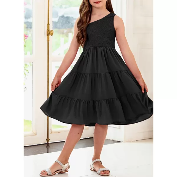blibean Tween Girls One-Shoulder Dresses Size 6-15 Years Old