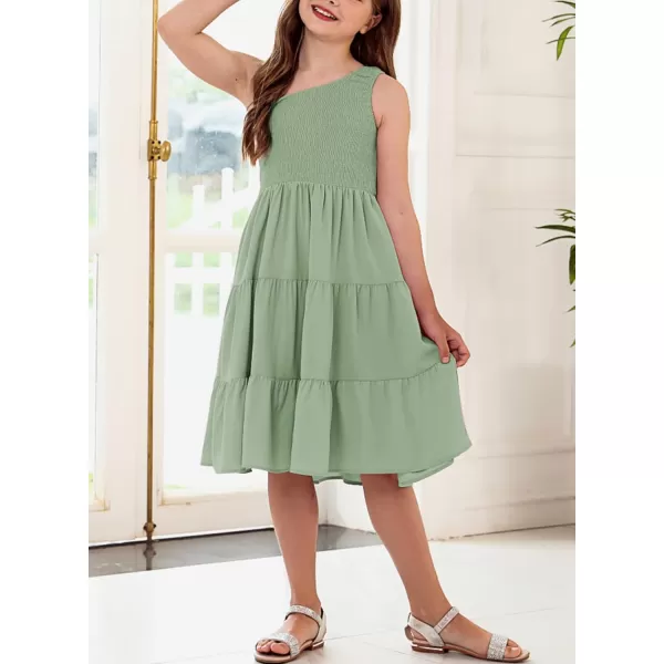 blibean Tween Girls One-Shoulder Dresses Size 6-15 Years Old