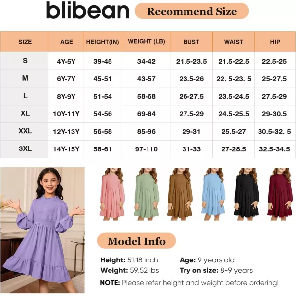 blibean Tween Girls One-Shoulder Dresses Size 6-15 Years Old