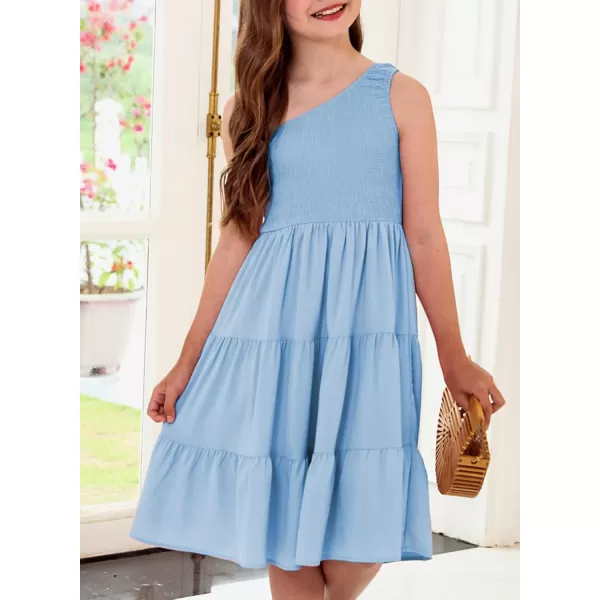 blibean Tween Girls One-Shoulder Dresses Size 6-15 Years Old