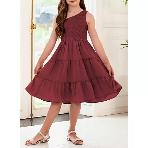blibean Tween Girls One-Shoulder Dresses Size 6-15 Years Old