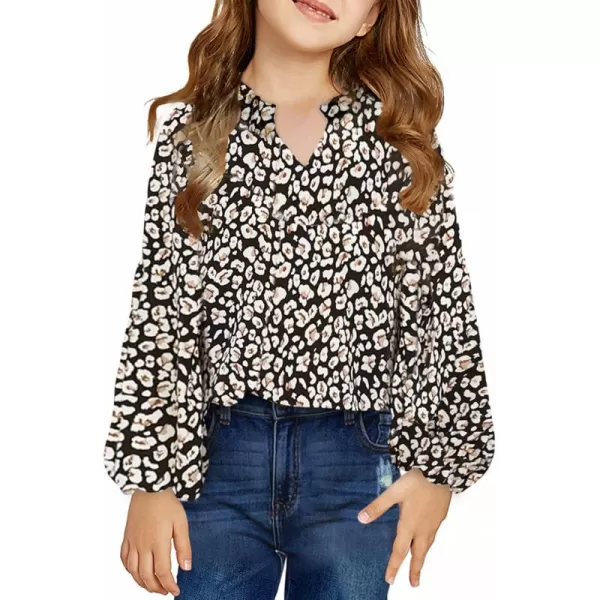 blibean Girl Flower Bell Sleeve Blouse Floral Fall Tops 4-15 Years