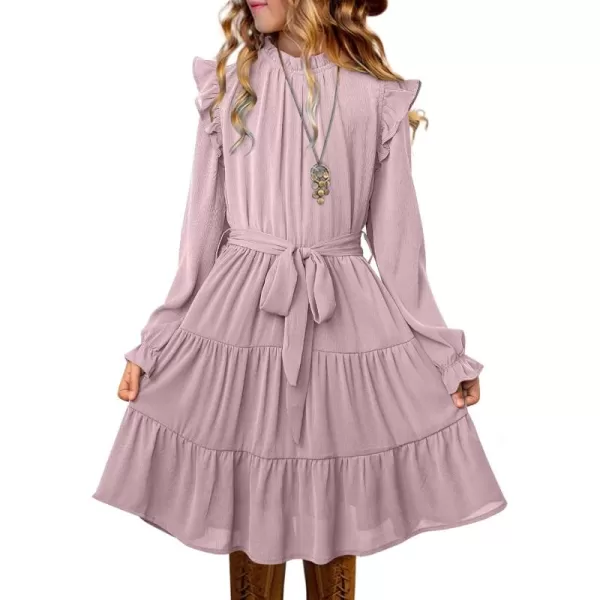 blibean Girls Fall Dresses Kids Girl Maxi Ruffle Long Sleeve Dress Size 4-15 Years