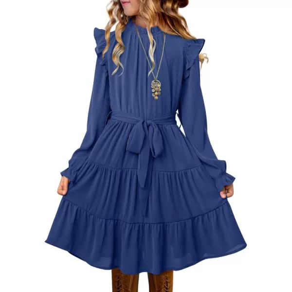 blibean Girls Fall Dresses Kids Girl Maxi Ruffle Long Sleeve Dress Size 4-15 Years