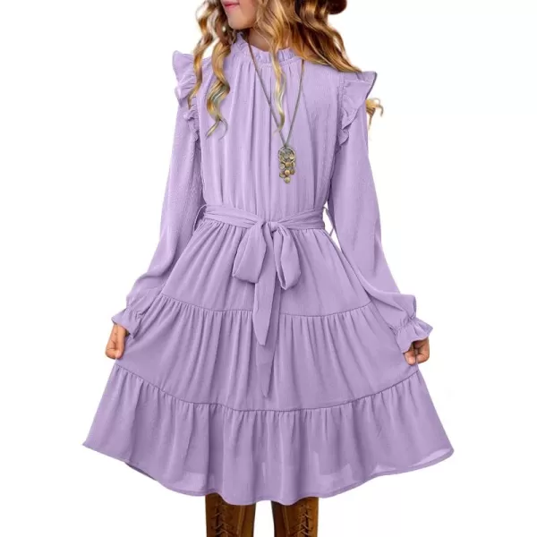 blibean Girls Fall Dresses Kids Girl Maxi Ruffle Long Sleeve Dress Size 4-15 Years