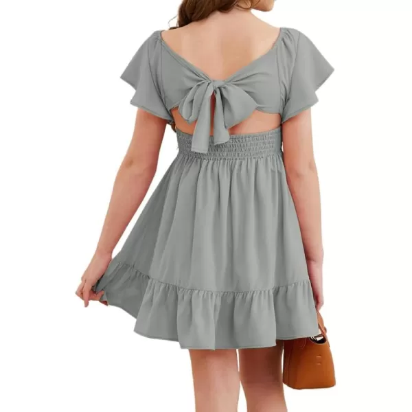 blibean Girls Summer Tie Back Dress Tween Kids Off Shoulder Dresses Size 4-13 Years