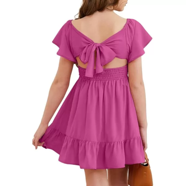 blibean Girls Summer Tie Back Dress Tween Kids Off Shoulder Dresses Size 4-13 Years
