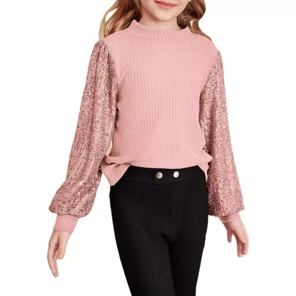 blibean Teen Girls Fall Sparkly Sequin Bloues Kids Glitter Long Sleeve Shirts Size 6-15 Years