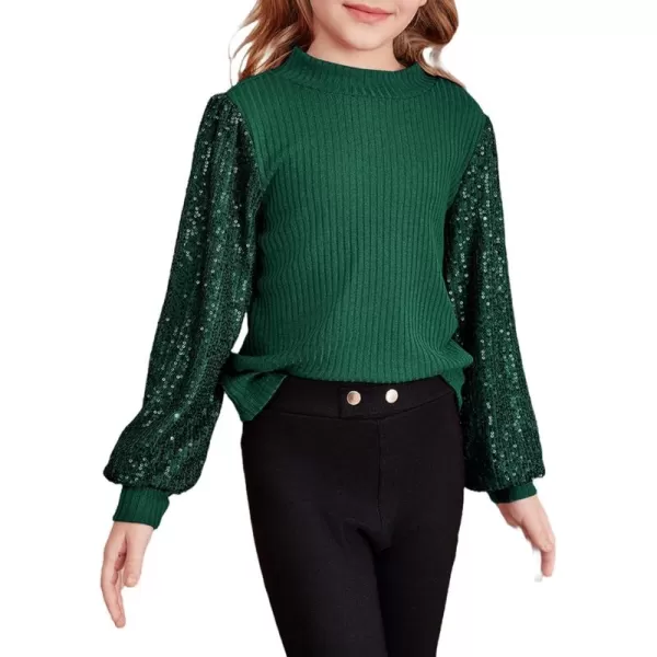 blibean Teen Girls Fall Sparkly Sequin Bloues Kids Glitter Long Sleeve Shirts Size 6-15 Years