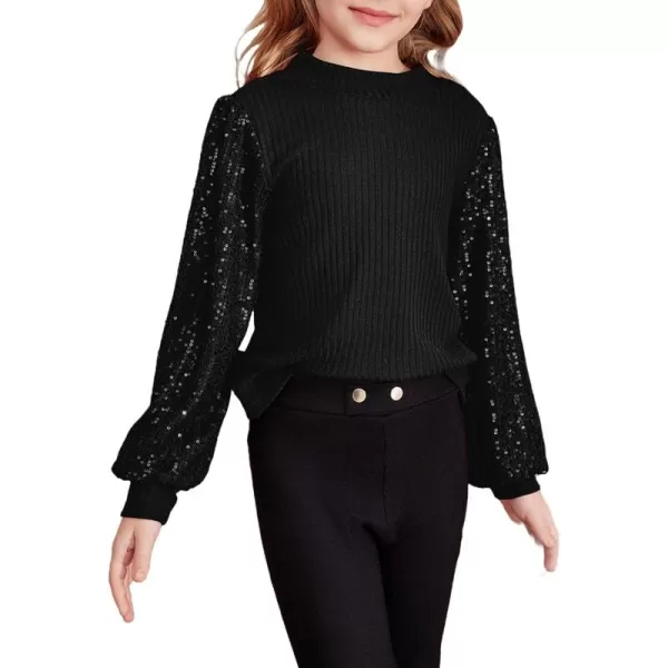 blibean Teen Girls Fall Sparkly Sequin Bloues Kids Glitter Long Sleeve Shirts Size 6-15 Years