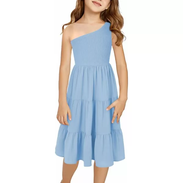 blibean Tween Girls One-Shoulder Dresses Size 6-15 Years Old