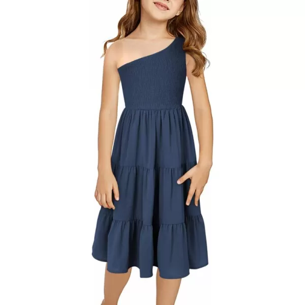 blibean Tween Girls One-Shoulder Dresses Size 6-15 Years Old
