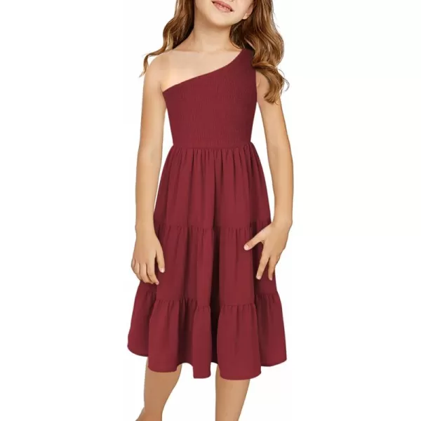 blibean Tween Girls One-Shoulder Dresses Size 6-15 Years Old