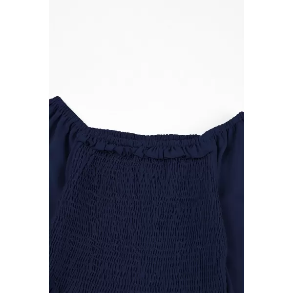 blibean Big Girl Fall Tops Youth Kid Lantern Long Sleeve Shirt Smocked Blouse Ruffle Outfit Tween Girls Boho Fancy Clothes Size 12-14 Years Old Blue