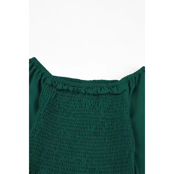 blibean Big Girl Fall Tops Youth Kid Lantern Long Sleeve Shirt Smocked Blouse Ruffle Outfit Tween Girls Boho Fancy Clothes Size 12-14 Years Old Green