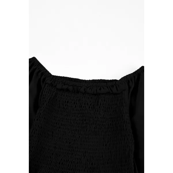 blibean Big Girl Fall Tops Youth Kid Peplum Long Sleeve Shirt Smocked Blouse Ruffle Outfit Tween Girls Boho Fancy Clothes Size 10-12 Years Old Black