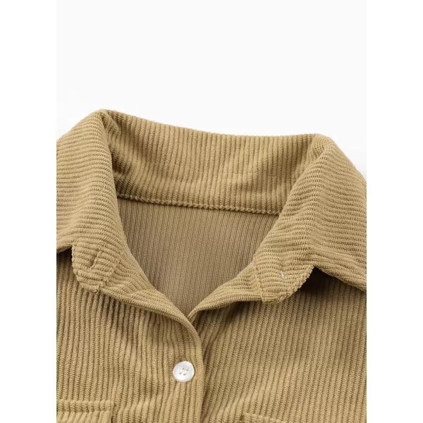 blibean Boy Corduroy Long Sleeve Shirt Shacket with Pockets Size 6-15 Years Old