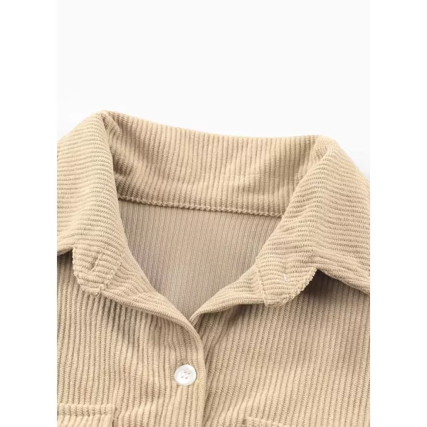 blibean Boy Corduroy Long Sleeve Shirt Shacket with Pockets Size 6-15 Years Old