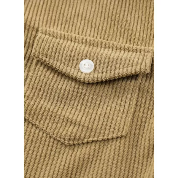 blibean Boy Corduroy Long Sleeve Shirt Shacket with Pockets Size 6-15 Years Old