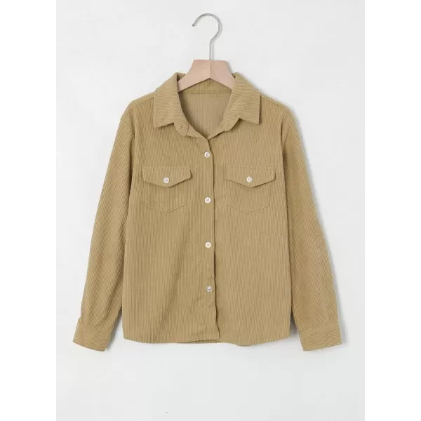 blibean Boy Corduroy Long Sleeve Shirt Shacket with Pockets Size 6-15 Years Old