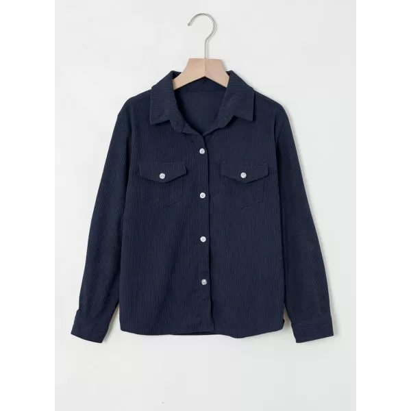 blibean Boy Corduroy Long Sleeve Shirt Shacket with Pockets Size 6-15 Years Old