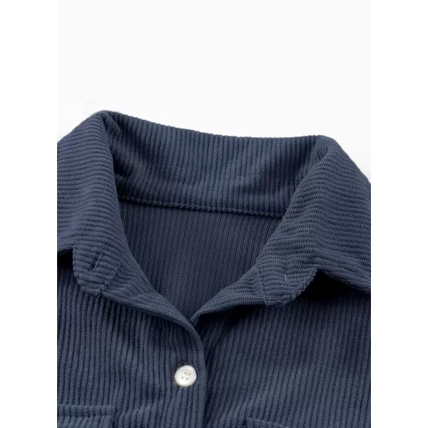 blibean Boy Corduroy Long Sleeve Shirt Shacket with Pockets Size 6-15 Years Old