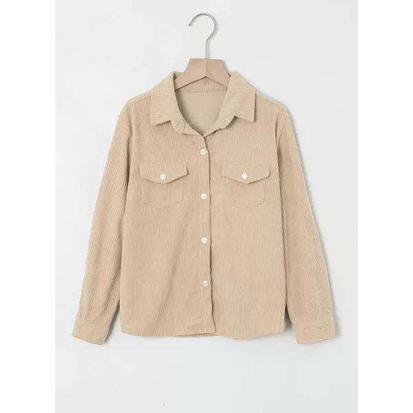 blibean Boy Corduroy Long Sleeve Shirt Shacket with Pockets Size 6-15 Years Old