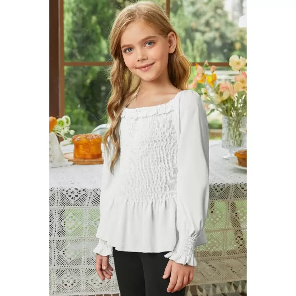 blibean Tween Girl Elegant Shirt Smocked Tops SIze 6-15 Year