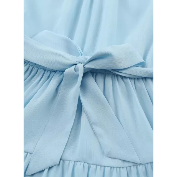 blibean Tween Girls Elegant Dresses Kids Summer Ruffle Sleeve Dress Size 4-15 Years Old