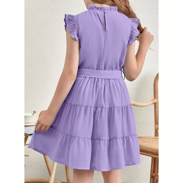 blibean Tween Girls Elegant Dresses Kids Summer Ruffle Sleeve Dress Size 4-15 Years Old